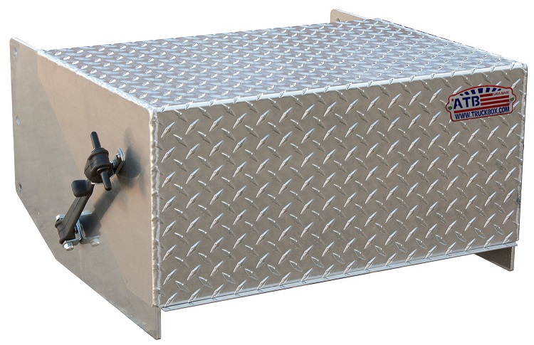 A-BB41 - 15"H x 23"D x 30"W - Aluminum Semi Truck Battery Box (Four Batteries), HD, All Smooth Body with Top Front Open Diamond TP Lid (Without Steps)