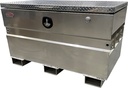 A-CS54 - 24"H x 36"D x 48"W - Aluminum Chest Safe (Contractor Jobsite Box) Toolbox, with Forklift Slots, Super HD, Smooth Aluminum Body, Top Open Single TP Lid with Gas Springs and Pad-Lock Secure Lock.