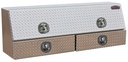 A-DU41 21"H x 16"D x 72"W - Aluminum Drawer Utility Toolbox, HD, Single Top Hinged Door and Double Drawers, DT-T-Handle Locks, Smooth Main Body and Diamond TP Bright Finish.