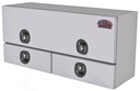 A-DU42 21"H x 16"D x 48"W - Aluminum Top Mount Drawer Utility HD Toolbox, Single Top Hinged Door and Double Drawers, T-Handle Locks, Smooth Main Body and Diamond TP Bright Finish