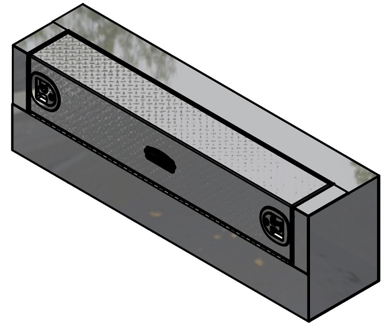 [A-FI42-181458SDL-TBX] A-FI42 - 18"H x 14"D x 58"W - Aluminum Pickup Fender Inside HD Toolbox, Left Smooth Body, Diamond TP Single Drop Open Door with SS T-Handle Lock, Powder Coated MX-Black