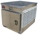 A-GB51 - 32"H x 40"D x 34"W - Aluminum Generator Box, Smooth Body, Diamond TP Top Open Lid with Gas Springs, Pull Handle Lock, SS Louvered Grills on Left+Right-+Back Sides with Smooth Front Access (24"x 30" Door)