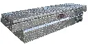 HC3 - 16" H x 20" D x 72" W - Aluminum Pickup Saddle Cross HD Toolbox, with Tray & Mounting Hardware, All Diamond TP Finish, Single Top Open Lid and Lift Handle Locks.