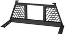 A-HF63W - 26"H x 3"D x 72"W (T48.9) - .190g Aluminum Pickup HD Front Headache Rack, Tri-Rect Screens, Window, Powder Coated MX-Black 