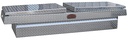 A-HG4 - 16"H x 24"D x 72"W - Aluminum Pickup Cross Toolbox, HD, with Pro-Sliding Tray, Mounting Hardware, All Diamond TP Bright Finish. Double Top Open Lids and Push Button Lock.
