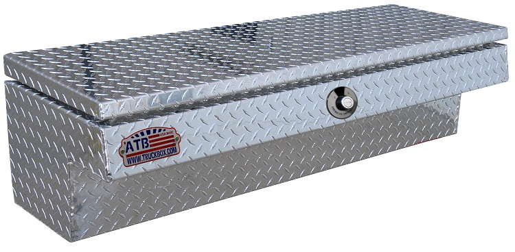 A-HS3 - 14"H x 13"D x 40"W - Aluminum HD Pickup Truck Side Toolbox, Medium Capacity with Pro-Sliding Tray & Mounting Hardware, All Diamond TP Finish and Advanced Push Button Lock.