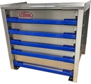 A-IK41 - 22"H x 21"D x 36"W - .090 Aluminum Drawer Insert Kit with Removable Dividers, HD, 5 Drawers (Top D1-3=3" and D4-5=4" and with Rubber Inside Mats & 250lb Lock-In/Out Slides.