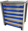 A-IK41 - 34"H x 18"D x 28"W - .090 Aluminum Drawer Insert Kit with Removable Dividers, HD, 6 Drawers (Top D1-4=4", D5=5" and D6=6" and with Rubber Inside Mats & 250lb Lock-In/Out Slides.