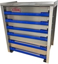 A-IK41 - 34"H x 18"D x 28"W - .090 Aluminum Drawer Insert Kit with Removable Dividers, HD, 6 Drawers (top: D1-4=4"/ D5=5" / D6=6") with Rubber Inside Mats & 250lb Lock-In/Out Slides.