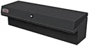 A-LS4 - 16"H x 17"D x 54"W - Aluminum HD Pickup Truck Low Profile (EZ Grab) Side Toolbox, Smooth Body, Diamond TP Single Top Open Lid with Push-In Lock, Pro-Tray & M-Hardware, All Powder Coated MX Black 