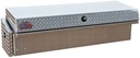 A-LS4 - 16"H x 17"D x 56"W - Aluminum HD Pickup Truck Low Profile (EZ Grab) Right Side Toolbox, Smooth Body, Diamond TP Single Top Open Lid with Push-In Lock, with Pro-Sliding Tray, 36" Drawer & M-Hardware 