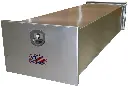 A-PE51 - 18"H x 101"D x 24"W - Aluminum Semi Trailer Panel Box, Super HD, Bright Smooth Finish, Drop Open Single Smooth Doors without Cable Supports and One DT-T-Handle Locks Centered.