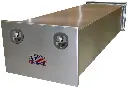 A-PE51 - 18"H x 102"D x 48"W - Aluminum Semi Trailer Super HD Panel Box, All Smooth Finish & Drop Open Single Doors without Cable Supports and Two DT-T-Handle Locks.