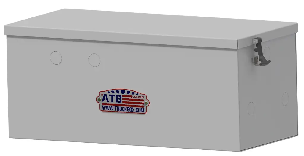 A-PX41 – 11.653"H x 12.50"D Lid (12" Box) x 27.375"W Lid (27" Box) - .090 Aluminum Hydraulic Pump Box, Pop Out Holes, Pull Latches and All Smooth Finish, No Decals