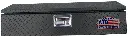 A-SC31 - 8"H x 13"D x 36"W - Aluminum ATV Box, HD Front Mount 4 Wheeler Box, Top Open Slanted Lid Sports Four Wheeler Box, All Diamond TP Powder Coated Tuscan Black Finish, with Double Gas Springs.