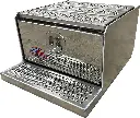 A-SF51S - 21"H x 30"D x 30"W - Aluminum Semi Truck Frame Step Toolbox, All Smooth Finish Body & Drop Open Door, T-Handle Lock and Laser Cut Strut Pressed Grip Steps.