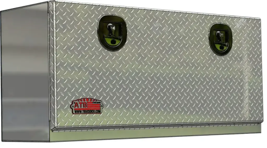 A-SG42 - 18"H x 14"D x 72"W - Aluminum Topside Truck Rail Utility HD Toolbox, All Smooth Body, Diamond TP Single Drop Open Door with SS T-Handle Locks