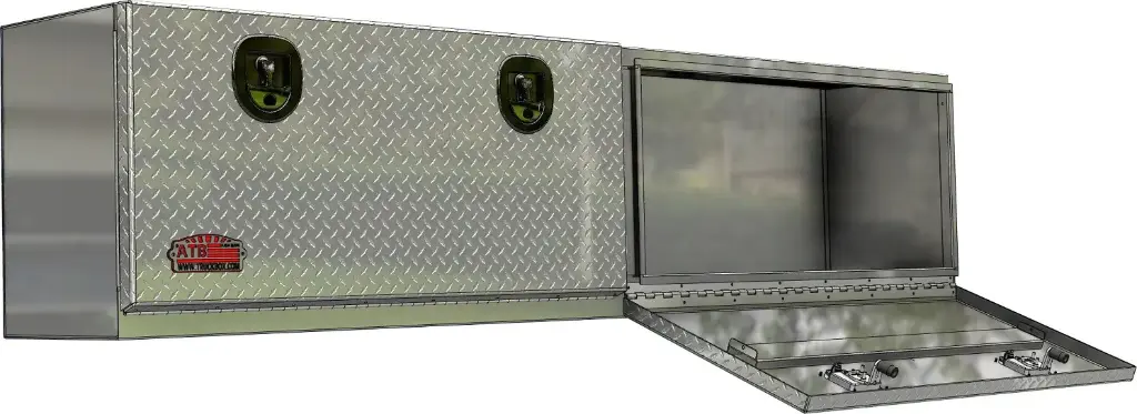 A-SG42 - 21"H x 16"D x 72"W - Aluminum Topside Truck Rail Utility HD Toolbox, All Smooth Body, Diamond TP Double Drop Open Doors With SS DT-T-Handle Locks