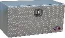 A-SG52 - 18"H x 18"D x 30"W - Aluminum Semi Truck Trailer Underbody Toolbox, Super HD, All Smooth Body, Single Drop Open Diamond TP Finish Door with Chains and SS DT-Handle Locks