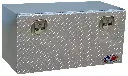 A-SG52 - 24"H x 24"D x 72"W - Aluminum Semi Truck Trailer Underbody Toolbox, Super HD, All Smooth Body, Diamond TP Single Drop Open Door with Chains and SS DT-Handle Locks