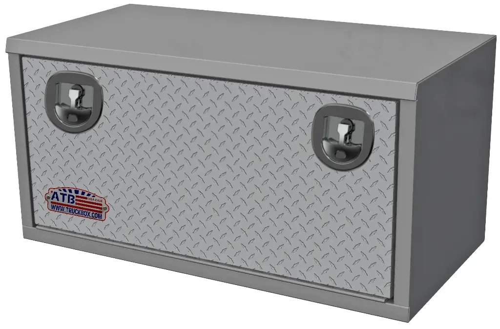 A-SR41 - 18"H x 18"D x 48"W - Aluminum Truck Trailer Service Utility HD Toolbox, All Smooth Body, Diamond TP Single Drop Open Door with 3-Point Rod System & SS DT-T-Handle Lock.