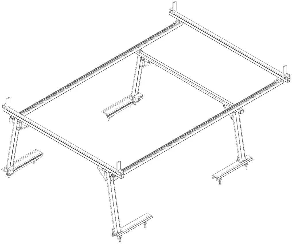 Prime Design ErgoRack PBB-0021 - Pickup Rack Base-Base Two 68 IN Suspended Crossbars for Generic Pickup Trucks