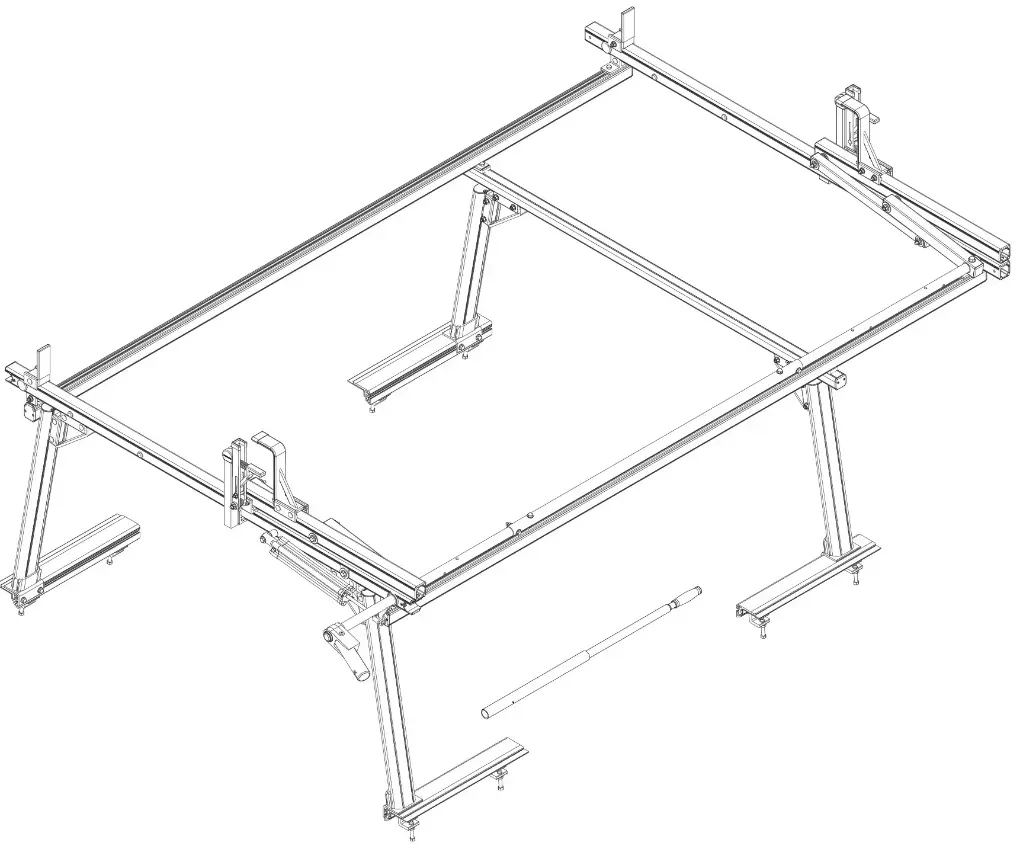 Prime Design ErgoRack PBR-0021 - Pickup Rack Base-Rotation Two 68 IN Suspended Crossbars