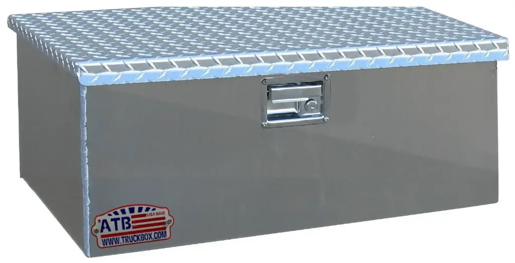 A-TC41C - 18"H x 18"D x 36"W - Aluminum Truck Top Chest Box (Fifth Wheel) Toolbox, HD, All Smooth Body, Diamond TP Top Open Single Lid with Gas Springs and Single Lift Handle Lock.