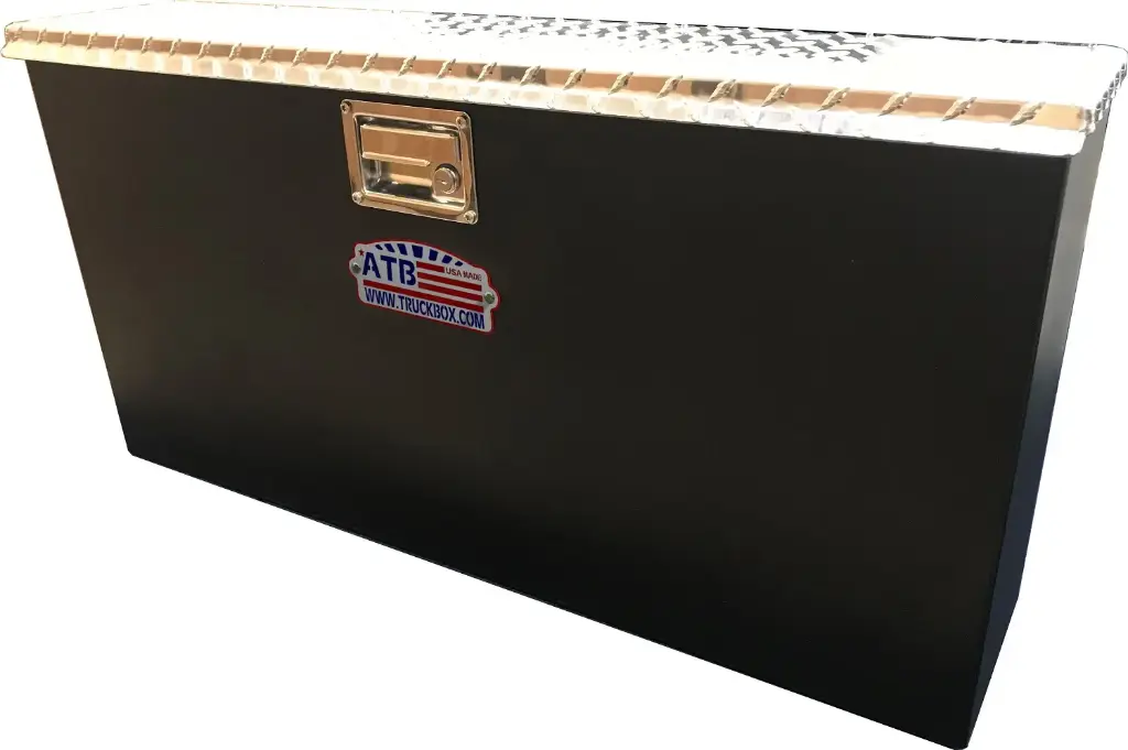 A-TC43C - 18"H x 8"D x 36"W - Aluminum Top Chest Slim Design Toolbox, Flush Back, HD, All Smooth Body, Diamond TP Top Open Single Lid and Lift Handle Lock, Powder Coated MX-Black BODY ONLY 