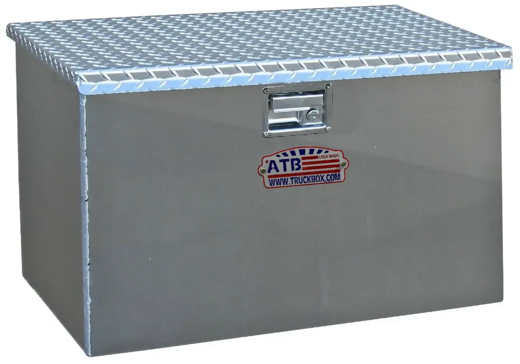 A-TC51 - 18"H x 18"D x 24"W - 10g Aluminum Semi Truck Top Chest Toolbox, Super HD, Smooth Bright Body with Diamond TP Finish, Top Open Single Lid with Gas Springs and Lift Handle Lock.