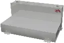 A-TL51 - 24"H x 35"D x 54"W - 10g Aluminum L-Shape Fuel Tank, 110 Gal, with Mounting L-Brackets, Double Baffled, Two 2" & One 1-1/2" Top Fittings & 3/8" Bottom Side Drain.