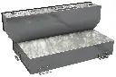 A-TL52 - 24"H x 35"D x 58"W - 10g Aluminum L-Shape Fuel Tank, 102 Gal, with Mounting L-Brackets, Double Baffled, Two 2" & One 1-1/2" Top Fittings & 3/8" Bottom Side Drain.