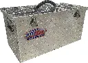 A-TO31B - 12"H x 12"D x 20"W - Aluminum Handyman Tote Toolbox with Tray, Top Carry Handle, Recessed Carrying Handles & Double Pull Latches, All Diamond TP Bright Finish.
