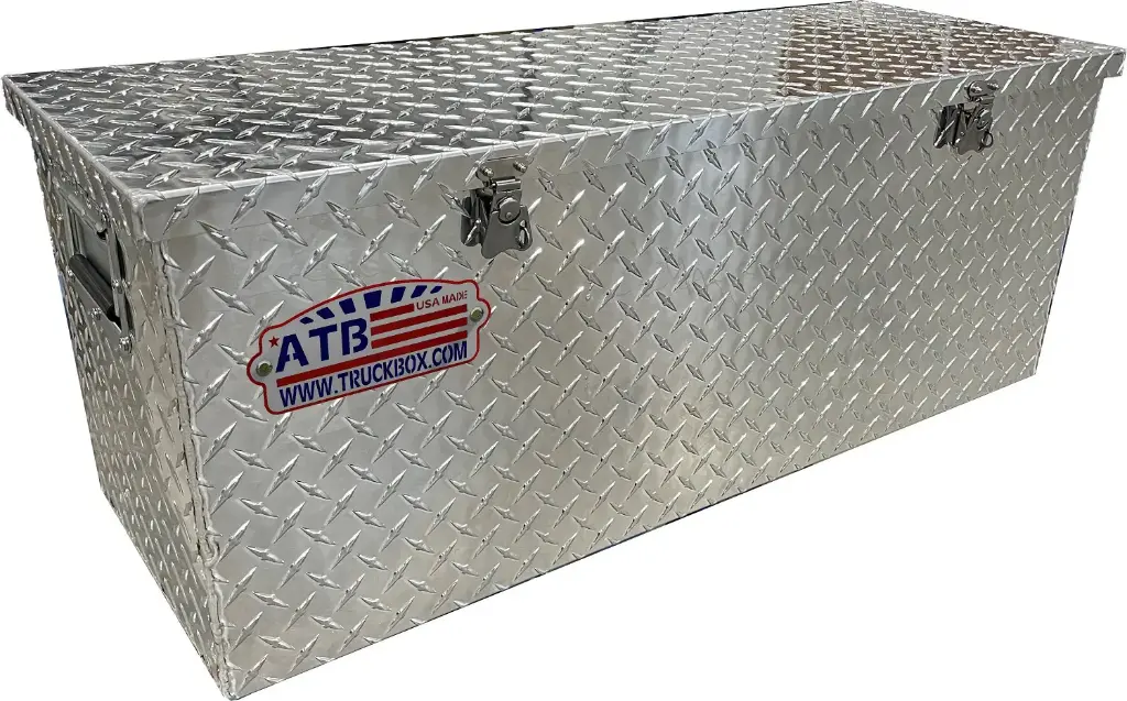 A-TO31B - 12"H x 12"D x 36"W - Aluminum Handyman Tote Toolbox, with Tray, Side Carry Handles, Double Pull Latches & Recessed Carrying Handles, All Diamond TP Bright Finish