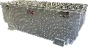 A-TT52 - 20"H x 20"D x 58"W - Aluminum Pickup Truck HD Chest Fuel Tank Combo Toolbox, 56 Gal, Fender Notched, All Diamond TP Finish, Top Open Single Lid with Gas Springs and Lift Handle Lock.