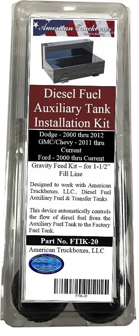 Fuel Tank Diesel Install Kit for Auxiliary Diesel Fuel Tank - 1.5" Kit - Fits Ford, Dodge 2012 & Older, Chevy/GMC 2011 & Newer Model Trucks