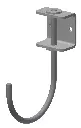 Swivel Steel Hook 6"H x 4.3"D x 1/2" Diameter - Two 1/4 Mounting Hole - Powder Coated Black
