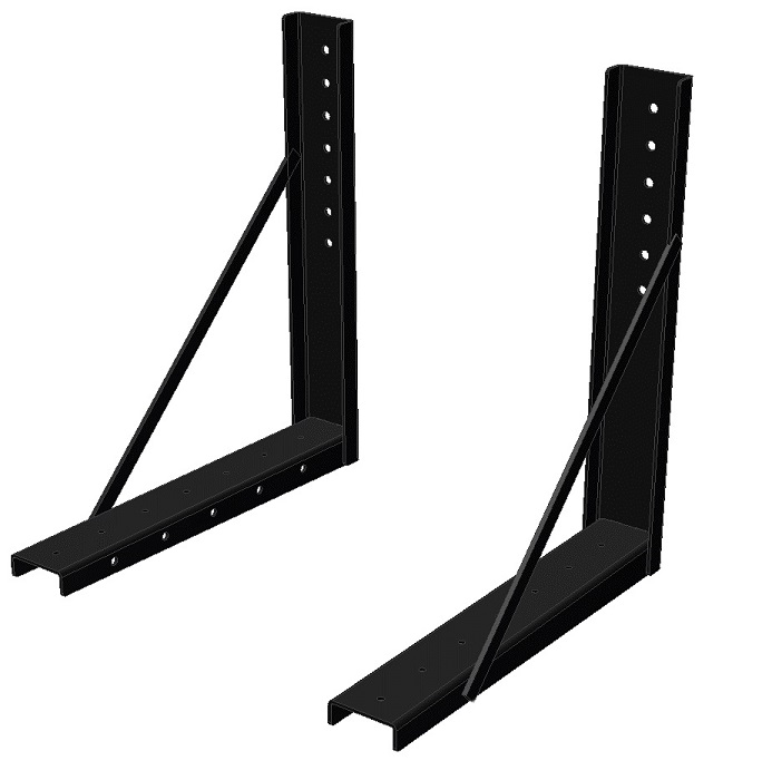 M2104C - 28"H x 28"D - L-Shape Fixed HD Steel Mount Bracket for C-Frame Mount Application with Grade 8 Hardware Included (Packaged Set - 2 Brackets)