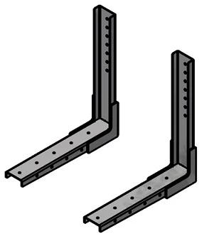 [M2106C-G] M2106C-G - 32"H x 30"D - L-Shape Fixed HD Steel Mount Bracket for C-Frame Mount Generator Application with Grade 8 Hardware Included (Packaged Set - 2 Brackets)