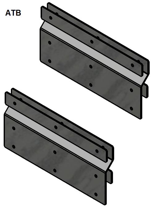 M2450UD-12-18 = 3/16" Aluminum Underbody Side Mounting Extended Kit for 18" Depth Boxes - Grade 8 Hardware Included