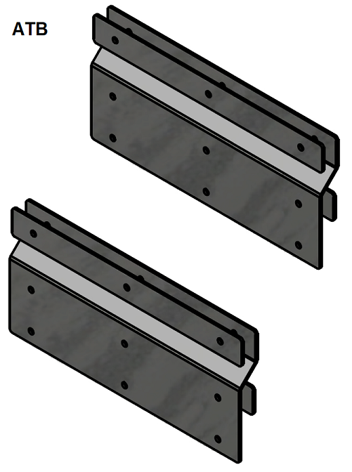 M2450UD-6-18 = 3/16" Aluminum Underbody Side Mounting Kit for 18" Depth Boxes - Grade 8 Hardware Included