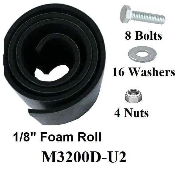 M3200D-U3 Top Mount Installation Mounting Kit for DU or SU Longer Boxes (3/16" Rubber) for Mounting Boxes to Truckbox Rail Top Mount Applications.