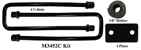 M3452C 5/8" U-Bolt Mount Kit, 3-5/8"CC x 14-1/4"ID Length, Four U-Bolts, Plates, Washers, Nuts, Cross & Rubber), for Cargo Boxes C-Frame Installation Mount Application.