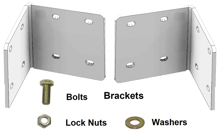 M3590CS-SWX - Steel Cross & Side Box Corner Mounting Plates with Installation Mounting Kit for Cross & Side Box Application - Powder Coated WX-White