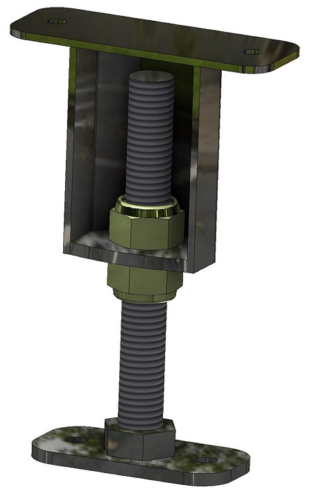 M3810P - Rail Box Leg Support (6.5" thru 8.5") For Top Side & Over Fender Drawer Boxes Mounting Application up to 300 lbs.
