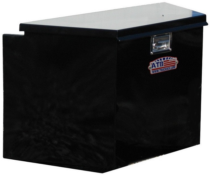 S-AF41 -20"H x 16"D x 35"W - 14g Steel Trailer A-Frame Box, HD Trailer Tongue Toolbox, Single Top Open Lid, with Gas Springs and Lift Handle Lock, Powder Coated MX-Black