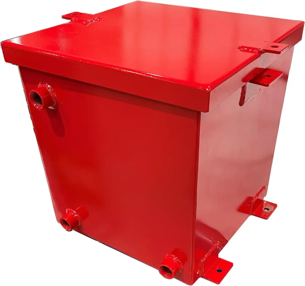 S-BW41- 12"H x 12"D x 12"W - Steel Water Box Cooler Race Car, Single Top Open Lid with Bolt Lock, Powder Coated Red Finish
