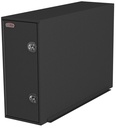 S-CP45 - 46"H x 82"D x 24"W - 14g Steel HD Truck Cross-Pack Box, Straight Bottom, Both End Single Side Open Doors with Gas Springs, DT-Handle Locks & 2-Shelves, with 4-Hooks, Built in Frame & Mounting Rails, Powder Coated MX-Black