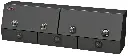 S-DU41 - 21"H x 14"D x 94"W - Steel Drawer Utility HD Toolbox, Double Top Hinged Doors, Triple Drawers w/ Dividers & DT-Handle Locks, Powder Coated MX- Black