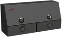 S-DU41 - 21"H x 16"D x 60"W - Steel Drawer Utility Toolbox, HD, Single Top Hinged Door and Double Drawers, DT-T-Handle Locks and Powder Coated MX-Black
